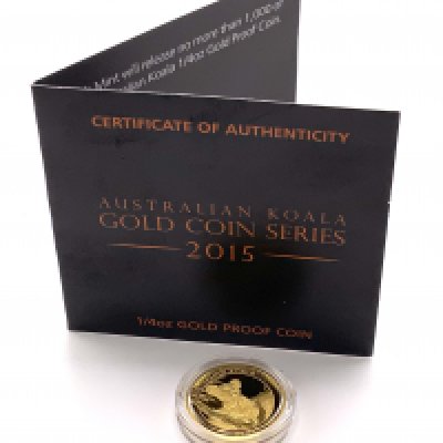 2015 Australian Loala 1/4oz fine gold coin, Perth mint mark (A)