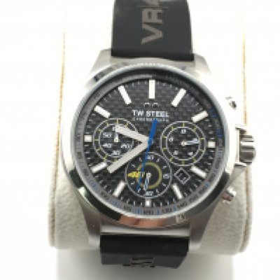 A TW Steel gents watch with box and papers. Seen working. Approximately 50mm case including crown.