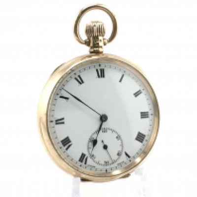 A 9 carat gold cased pocket watch. 85.3g. This lot cannot be posted