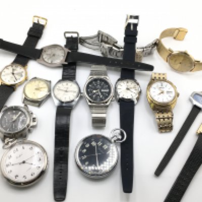A collection of watches including Maine, Ingersoll, Spera, Woodford pocket watches etc. This lot cannot be posted