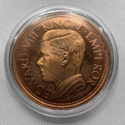 A HONG KONG. Copper Fantasy Crown, "1936". Edward VIII. (A)