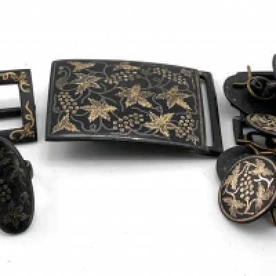 A vintage steel cut decorated dress jewellery. (A)