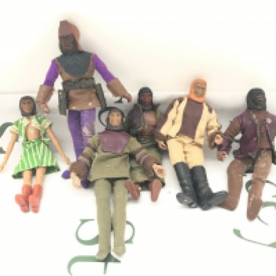 A Collection of 6 Mego Planet Of The Apes Figures.