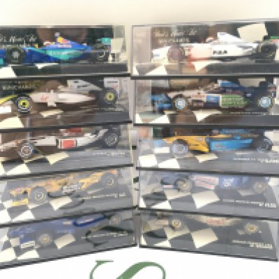 10 Boxed Minichamps 1/43 F1 Racing Cars.1/43 Scale.