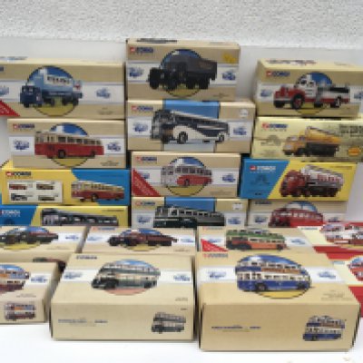 A collection of 20 boxed diecast models mostly in the Classics series featuring buses and commercial vehicles. No reserve