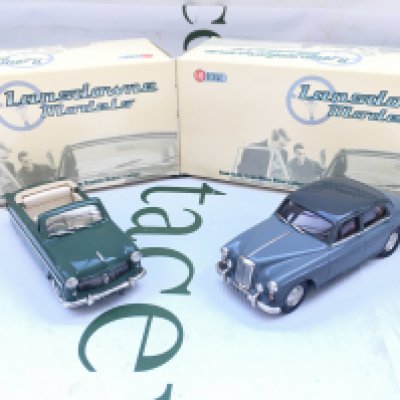 2 X Boxed Lansdowne Models 1/43 Scale.A 1956 Ford Consul MK 1 Convertible #LDM.65 And A 1958 Riley 2.6 Sports Saloon #LDM.72.