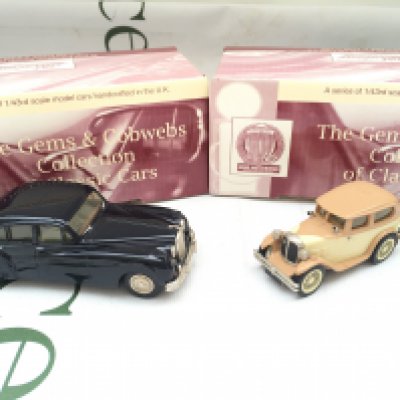 2 X Boxed milestone Models 1/43 Scale Diecast. A Jaguar SS Airline #GC43 and A Austin Swallow Saloon #GC45T.