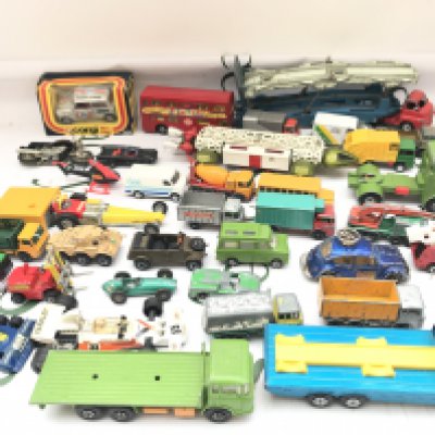 A Collection Of Playworn Diecast including A Boxed Corgi Mini 1000 #201. No Reserve.