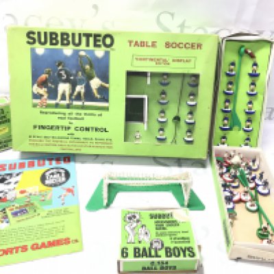 A Box Containing Various Subbuteo Sets And Accessories. No Reserve.