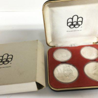 A four coin silver proof set 1976 Montreal Olympics.
