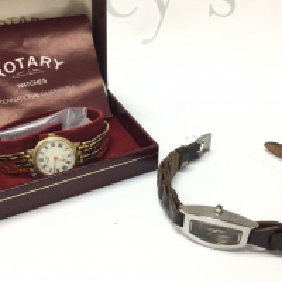 A boxed rotary and ted baker watch. Postage category A