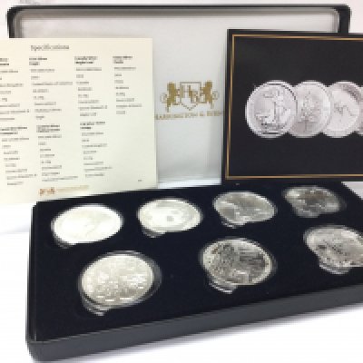A Harrington & Byrne 2018 Silver Coins of the world coin set. Postage category B