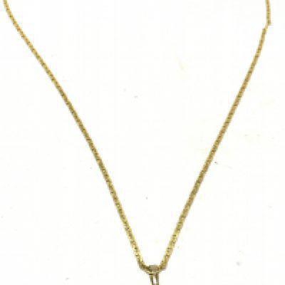 A 585 gold necklace with a cultured pearl pendant , 3.3g total weight. postage category A