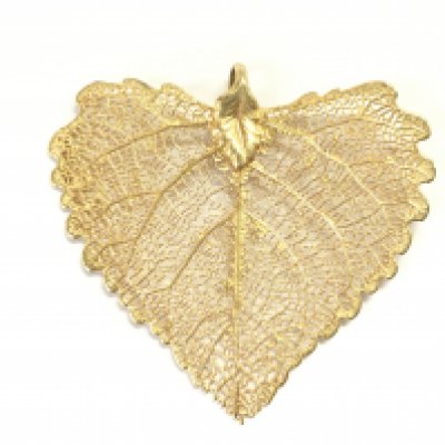 An unmarked gold leaf pendant. 3.24g and 55mm widePostage A