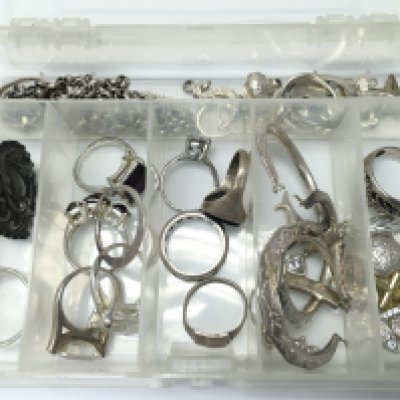 A mixed collection of silver and costume jewellery including rings, earrings, pendants etc. postage category B