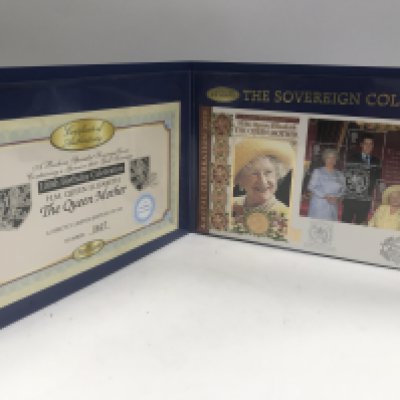 A royal sovereign Queen Elizabeth mother stamp collection.