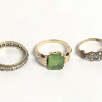 Dress rings including one 9 carat rose gold ring size Q,O,L. Postage category A