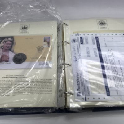 Three albums of royal commemorative coin covers.