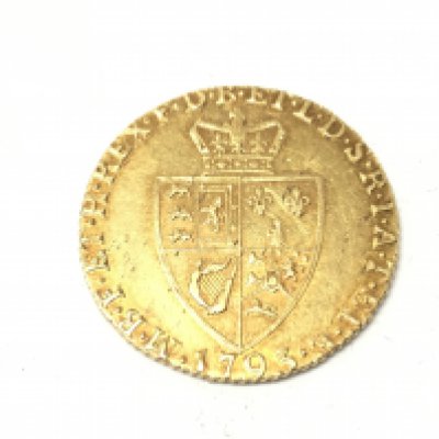 A 1793 Guinea in lovely condition. 8.40g Postage A