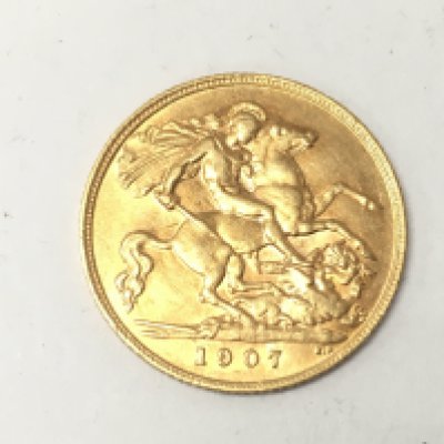 A 1907 half sovereign. Postage A