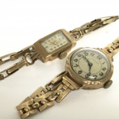 9 carat gold ladies watches, Revue and Benson. Postage category A