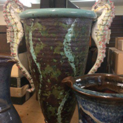 A collection of studio pottery including Roger cockran A N Watson and Brown Great Braxted pottery (7) .