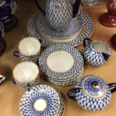 A Russian tea service set.