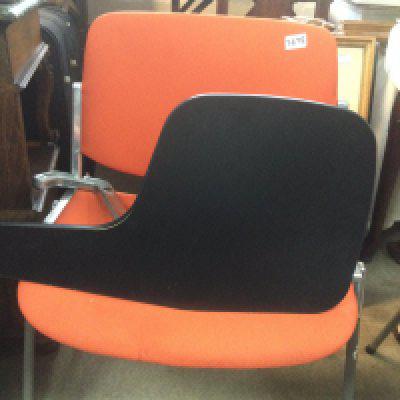 A students chair desk , with chrome supports