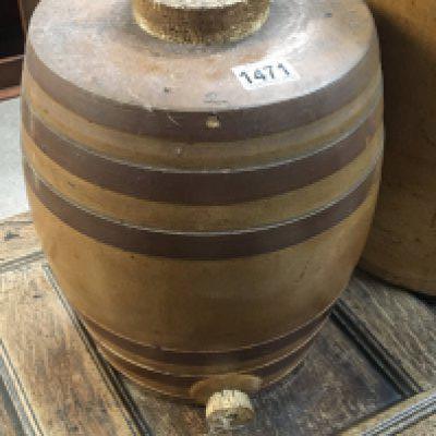 A stoneware spirit barrel height 33cm