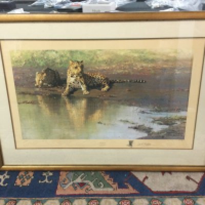 A large framed David Shepard print titled Cool Waters signed, dimensions 102x75cm. This lot cannot be posted