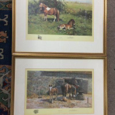 Two framed David Shepard prints titled Shoeing Time & Shelties signed. Dimensions 59x45cm. This lot cannot be posted