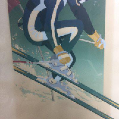 A framed Limited print Skiker by Michael potter 6 / 200 .