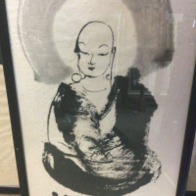 Five framed Chinese prints .