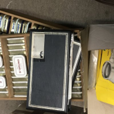 A collection of first day covers including some Victorian examples and tins containing loose stamps. NO RESERVE