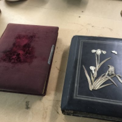 Victorian photo albums, one empty