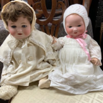 2 Armand Marseille porcelain dolls stamped 351./8.K , 990 A II M. NO RESERVE