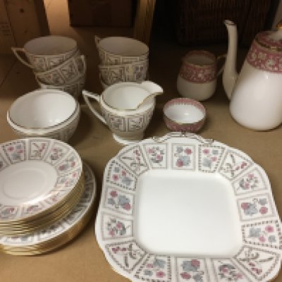 A Minton tea set with a coffee pot, milk jug and sugar pot. NO RESERVE