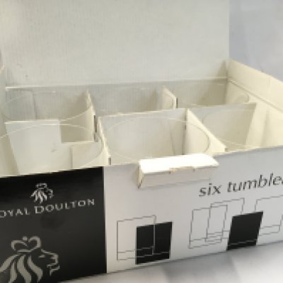 Boxed Da Vinci cut glass and Royal Doulton tumblers , this lot cannot be posted. NO RESERVE