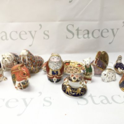 A collection of Second quality Royal Crown Derby figures. This lot cannot be posted