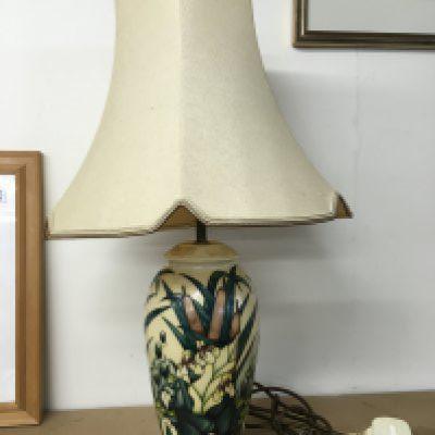 Moorcroft pottery lamp, 62cm tall. This lot cannot be posted