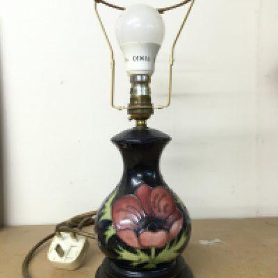 Moorcroft pottery lamps, 36cm tall. No obvious damage or restoration