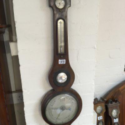A late George III mahogany barometer maker Morganti Birmingham. Sold without reserve.