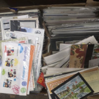 A box containing presentation stamps .