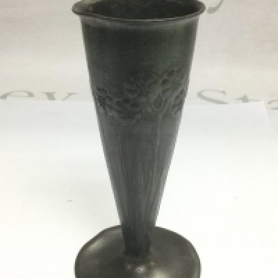 A Tudric pewter vase stamped 0821 to base, approx height 15cm. Shipping category B.