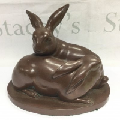 After Carl August Brasch 1866-1938, a bronzed sculpture 'Rabbits', approx height 20.5cm. Shipping category D.