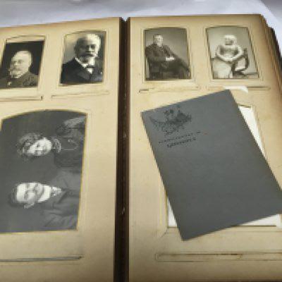 A Victorian photo Album various portraits including military and a empty.