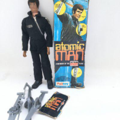 A Boxed Palitoy Action Man Atomic Man. Box Is Worn. Figure is Playworn.