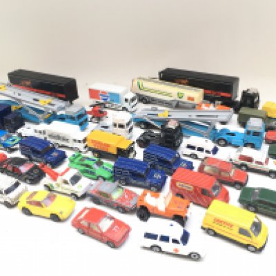 A Box Containing Playworn Corgi Diecast.