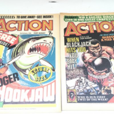 A Box Containing Action Comics Includes #2 and 3 with Duplicates Also Annuals.Summer specials. #2 Includes Free Gift. Approximately 100.