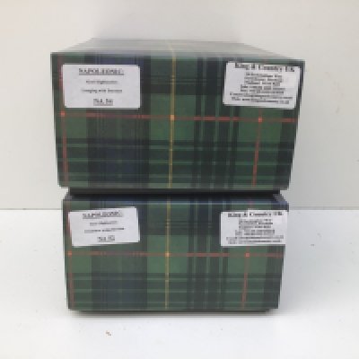 2x boxed King and Country Minature military figures in the Napoleonic series. Featuring the 42nd Highlanders. NA52 Drummer using the Butt and NA54. Lunging with Bayonet. No reserve.